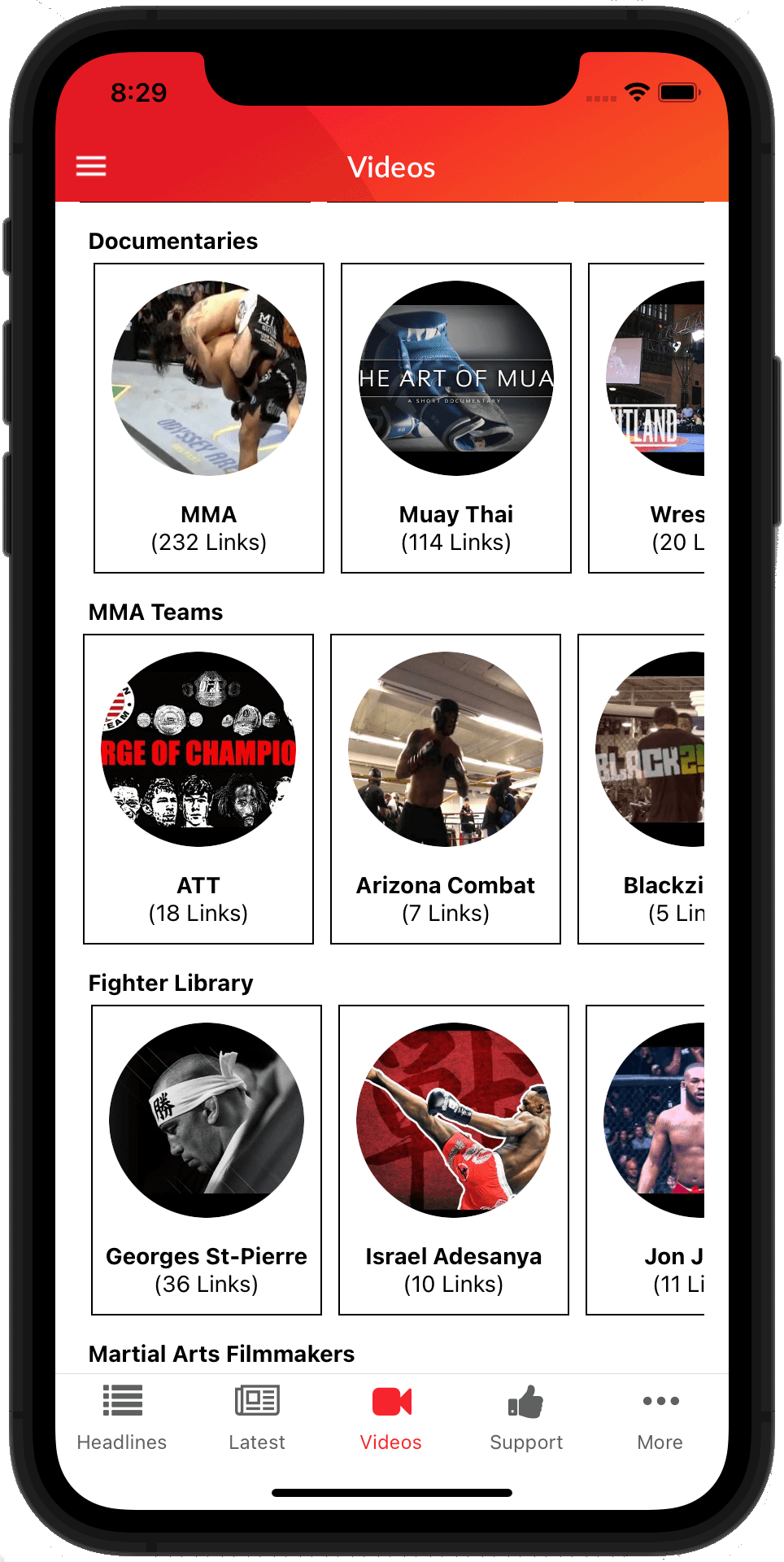 mma app videos example image